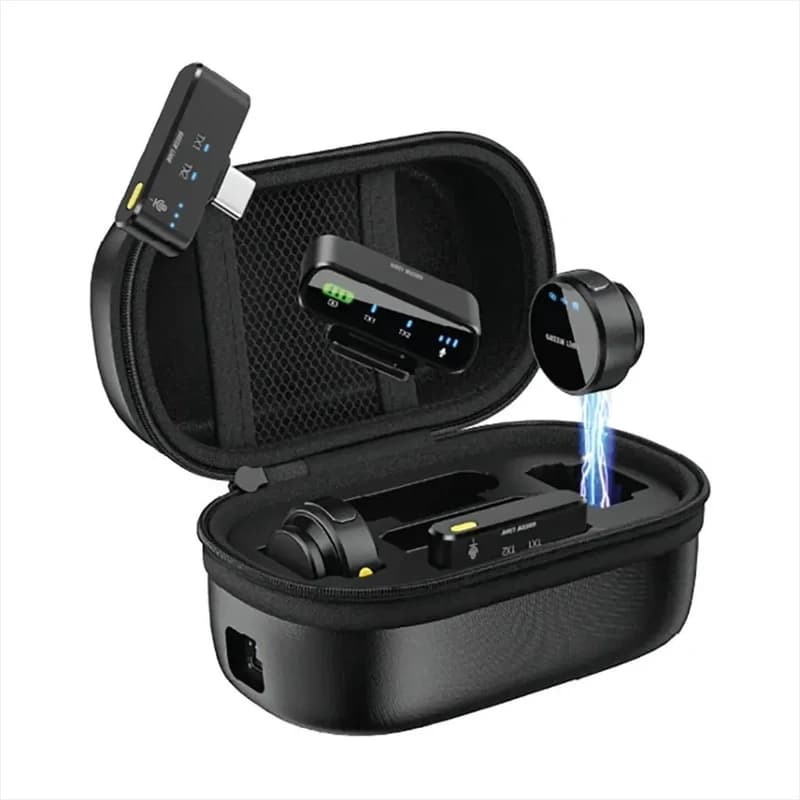 میکروفون بی‌سیم یقه‌ای گرین لاین مدل GM-85X سه کاره - یزد موبایل