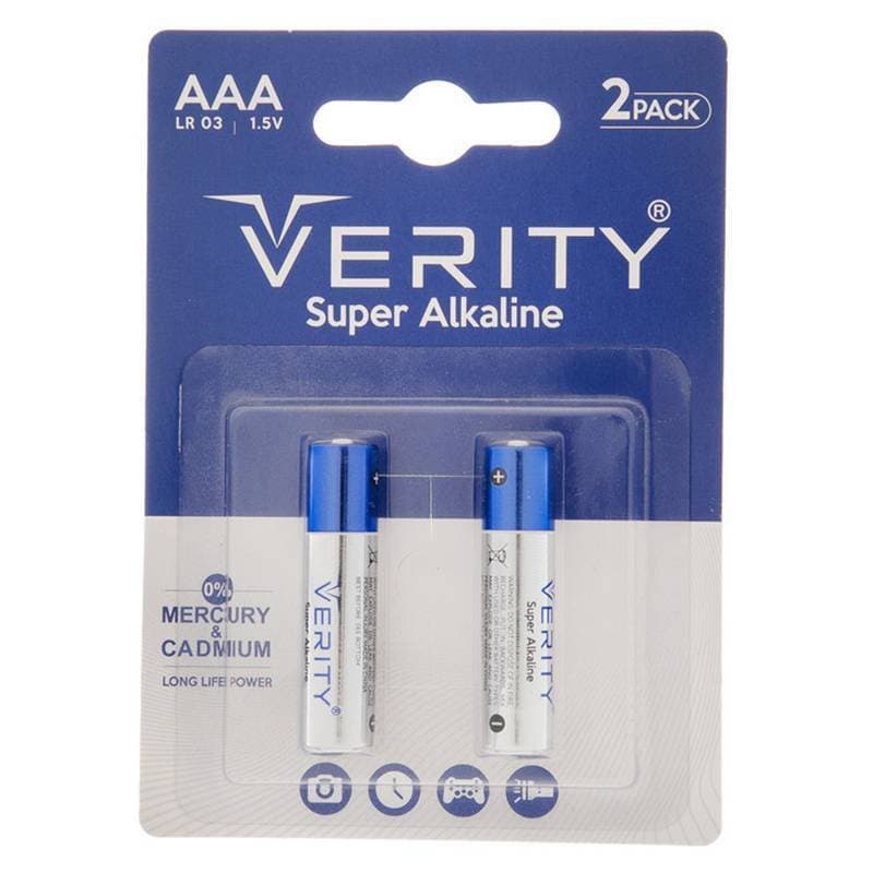 باتری نیم قلمی وریتی مدل Super Alkaline بسته 2 عددی - تصویر 1