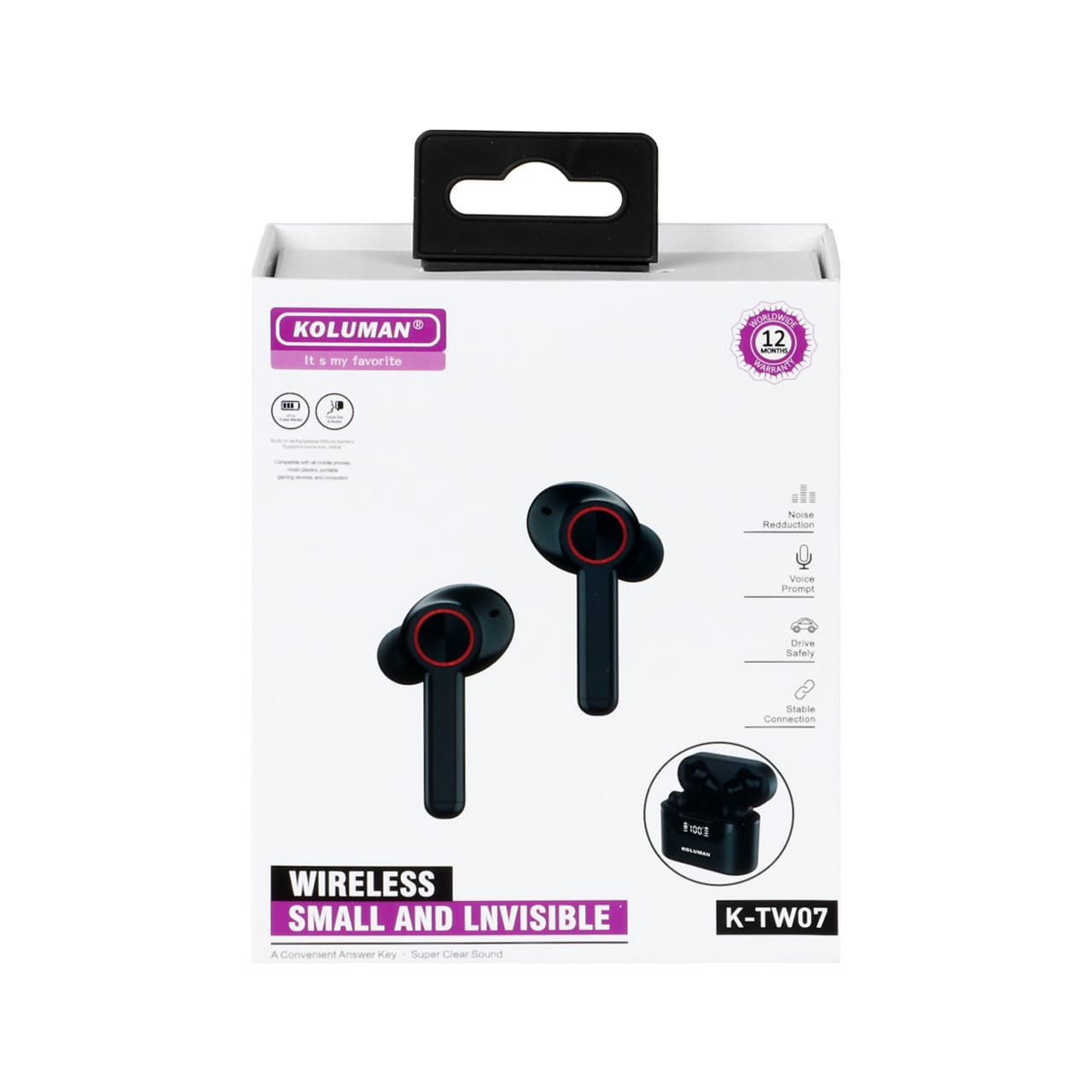 هدفون بی سیم کلومن مدل K-TW07 - تصویر 1