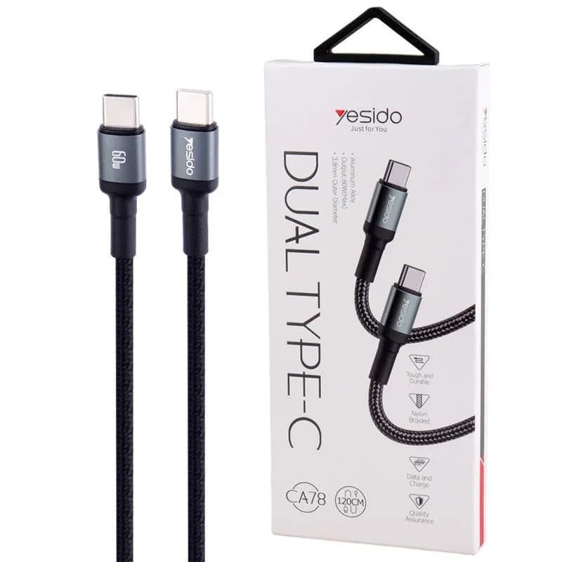 کابل تبدیل Type-C PD 60W به Type-C یسیدو مدل CA78 طول 1.2 متر - تصویر 1