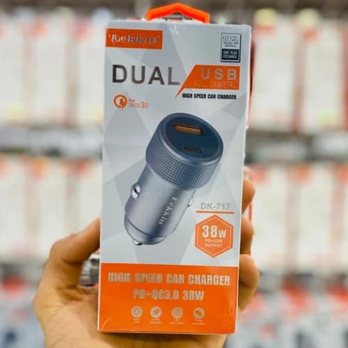 شارژر فندکی فلزی DEKKIN سوپر فست شارژ مدل DK-717 - تصویر 1