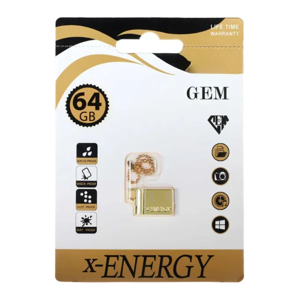 فلش ایکس انرژی مدل GOLDEN GEM ظرفیت 64 گیگابایت USB 2.0