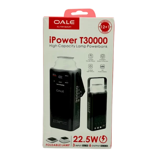 پاوربانک 30000 میلی آمپر ساعت OALE مدل T30000